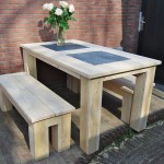 Tafel met bankje steigerhout